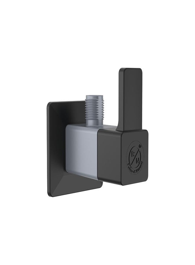 R. N. RN PTMT Superior Plastic Faucet Heavy Duty Angle Valve for Bathroom Sink, Geyser | Angle Cock with Wall Flange (Metallic-Grey-Black-Dual)_RNVIP09B01 | 20mm(3/4") Cartridge - Image 1